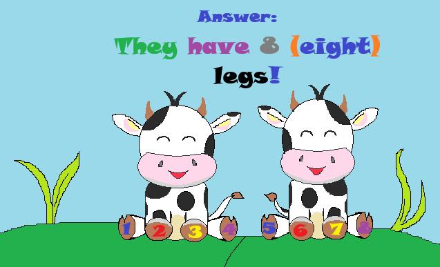 Addition example with cows, result
