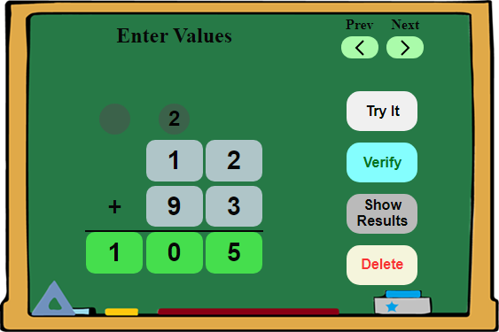 Addition Board 1 - Online Practice Tool