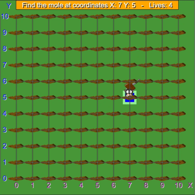 Find the Mole - Coordinates Game