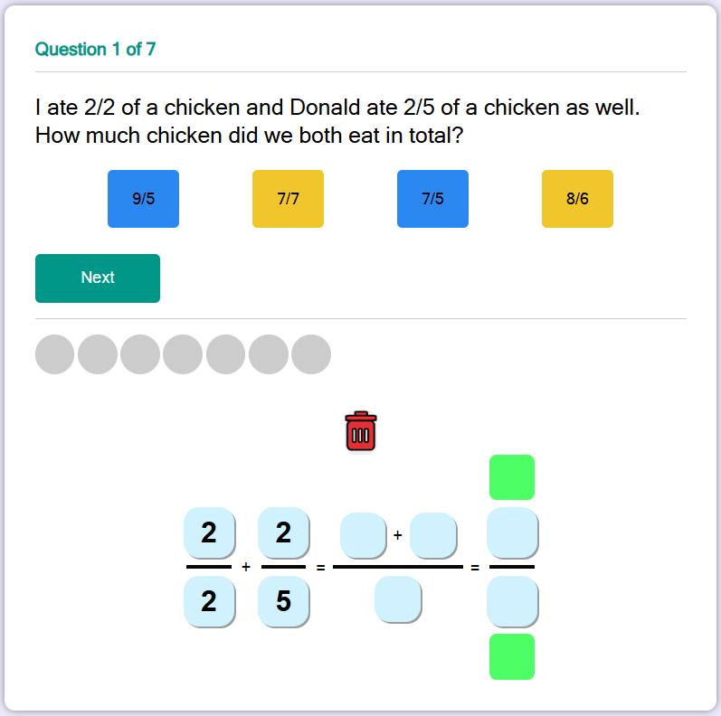 Adding Unlike Fractions Quiz