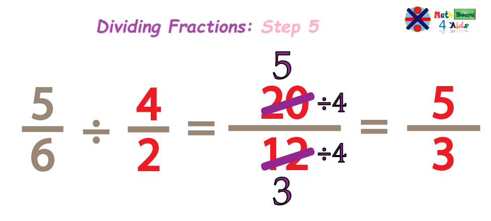 Simplifying the result of dividing fractions