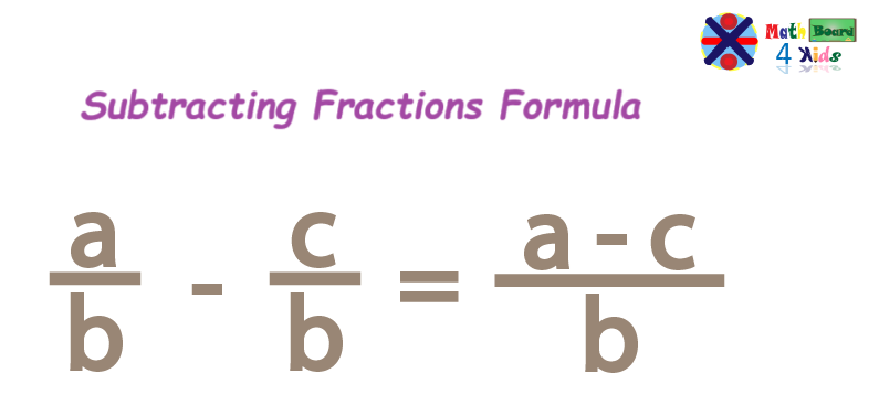 How to subtract Fractions Formula
