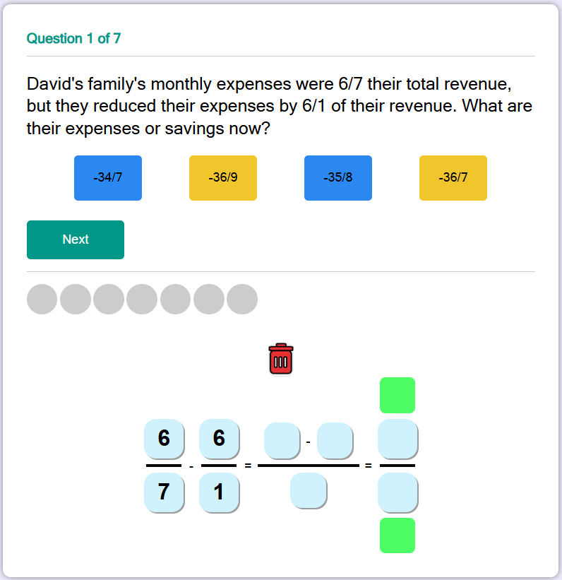 Subtracting Unlike Fractions Quiz