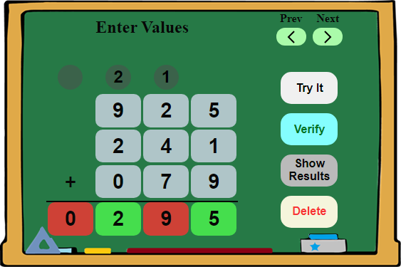 Addition Board 2 - Online Practice Tool