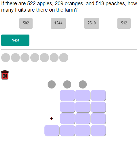 addition for kids with math quiz