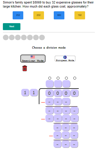 Long Division Quiz - 2 Digits