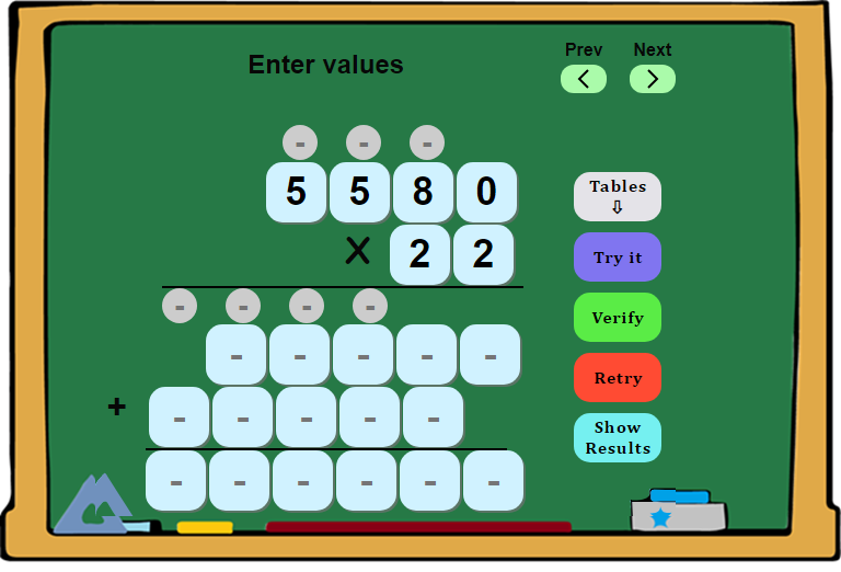 Multiplication Board 4 - Online Practice Tool