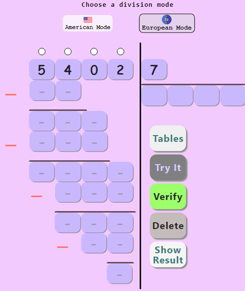 Long Division Tool to Practice