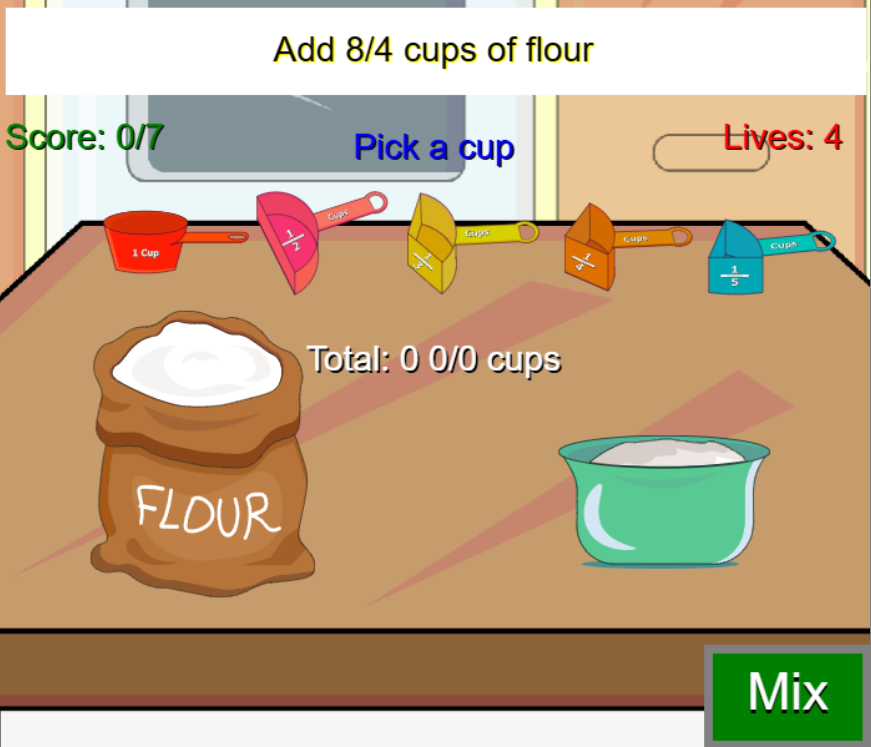 fraction game my little kitchen cup pick from recipient