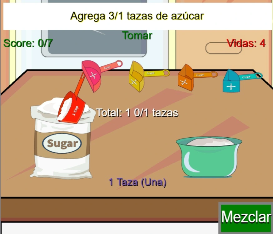 fraction game: my little kitchen