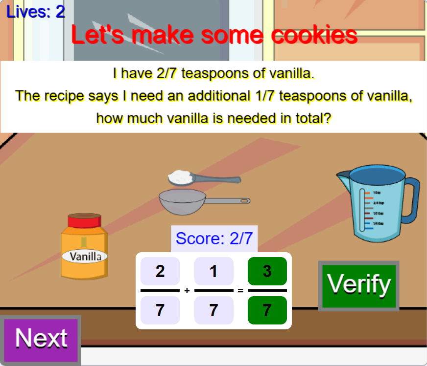 Fractions with Cooking Game