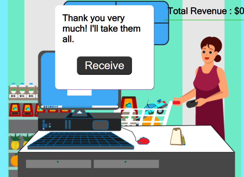 My Little Store Math Game, internal structure of the game