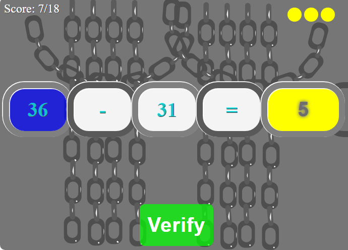 Numbers Chain Math Game