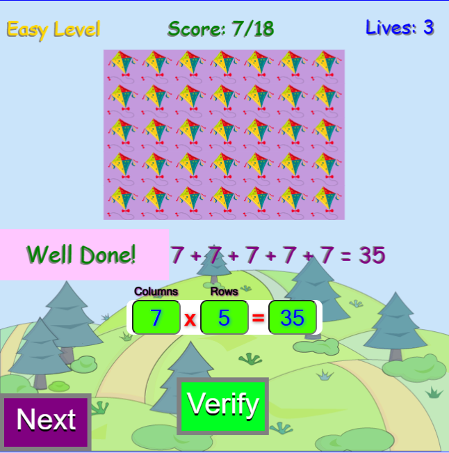 Repeated Addition with Equal Groups Game