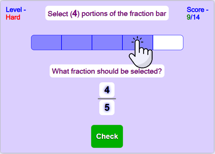 Showing Fractions - Math Game