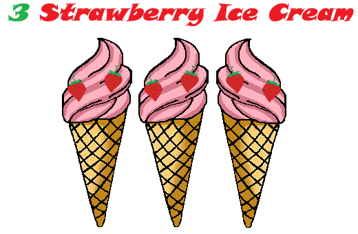 Addition Example Using Strawberry Ice Cream