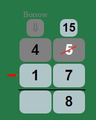 Subtraction with regrouping example