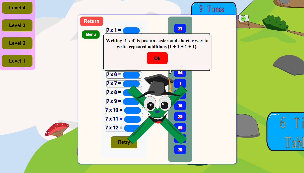 The Multiplication Game main background